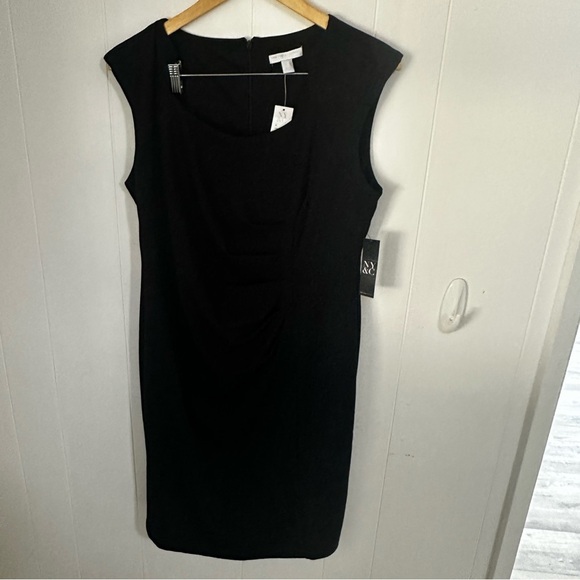 New York & Company Black Sheath Midi Dress for Work - Picture 1 of 3